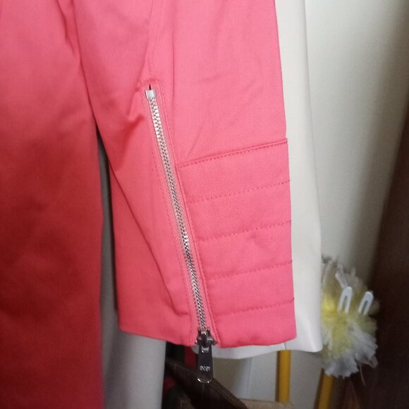 Black Rivet pink coral Belted Lined Trench Coat sz M NWOT B9 - Picture 4 of 8